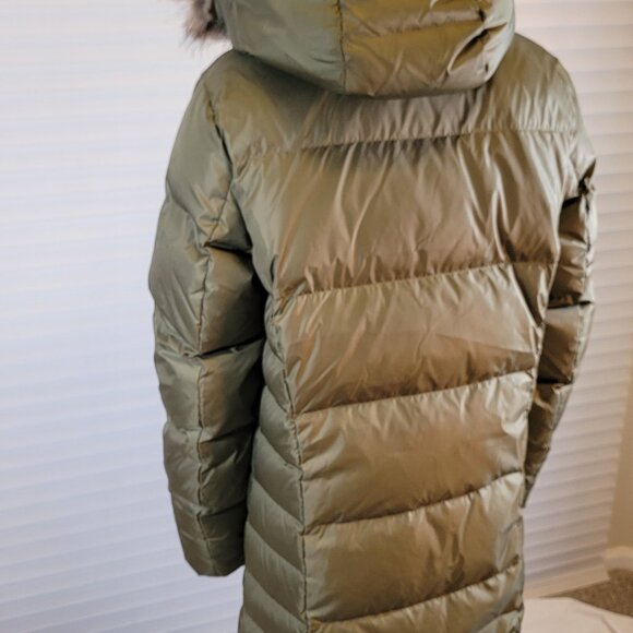 NEW EDDIE BAUER 650 FILL 80% GOOSE DOWN LODGE PARKA LONG COAT HOODED - Picture 5 of 8